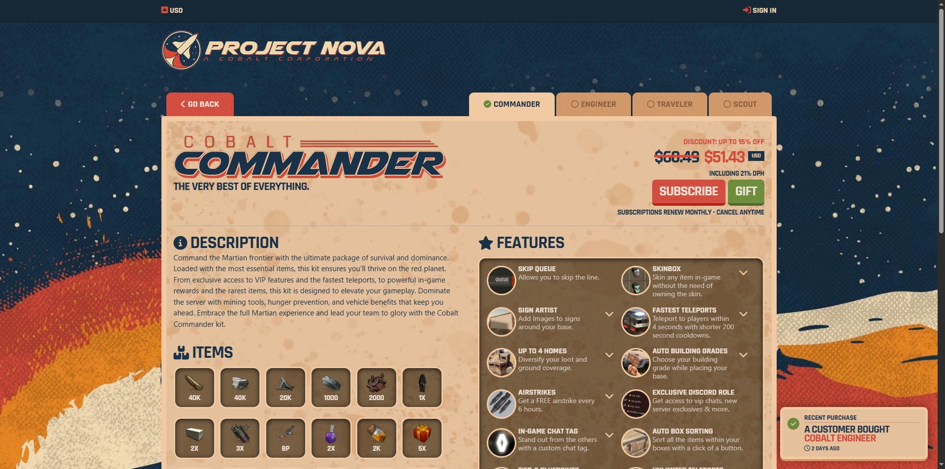 Rust Server Store: Sell VIP, Items & Subscriptions | PayNow