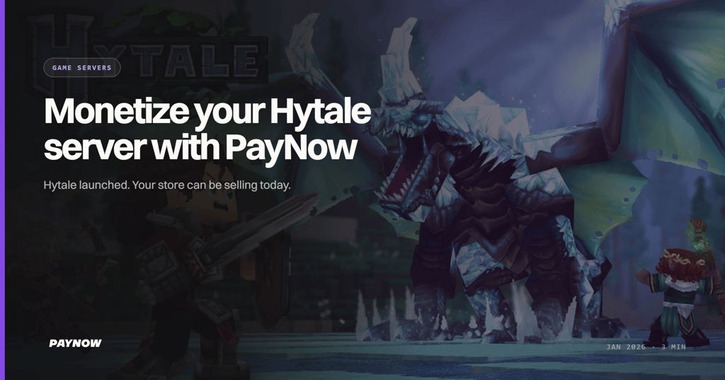 Monetize Your Hytale Server with PayNow