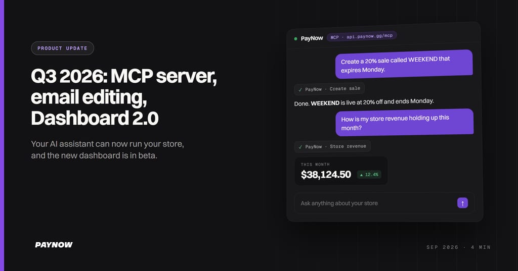 Q3 2026 Update: MCP Server, Email Editing, Dashboard 2.0 & More
