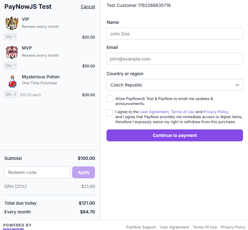 PayNow Checkout
