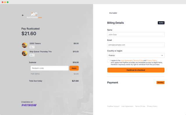 rusticated store checkout